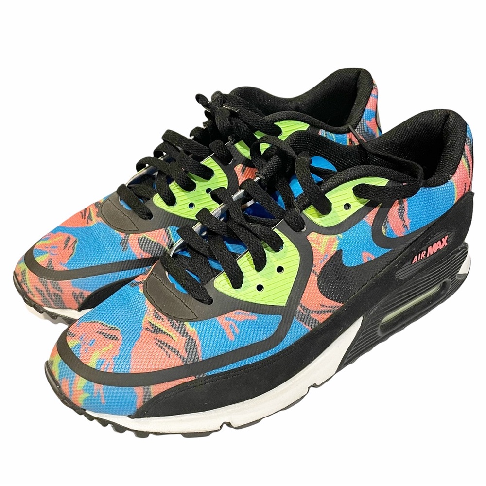 Nike Air Max 90 Size 9.5 Premium Tape Colorful Camouflage Low‎ Top Sneaker